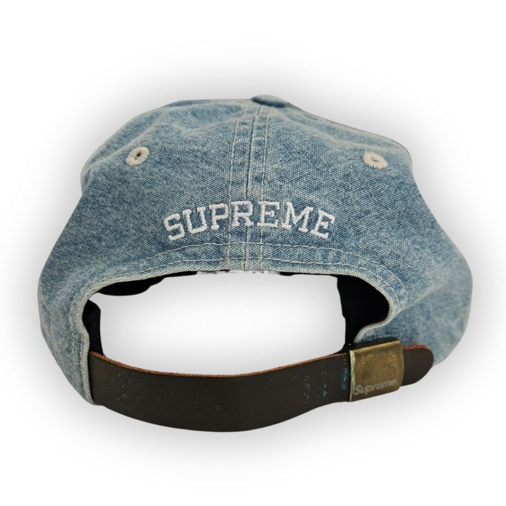 SUPREME WASHED CHAMBRAY S LOGO 6-PANEL BLUE DENIM 100% AUTHENTIC - Picture 3 of 6